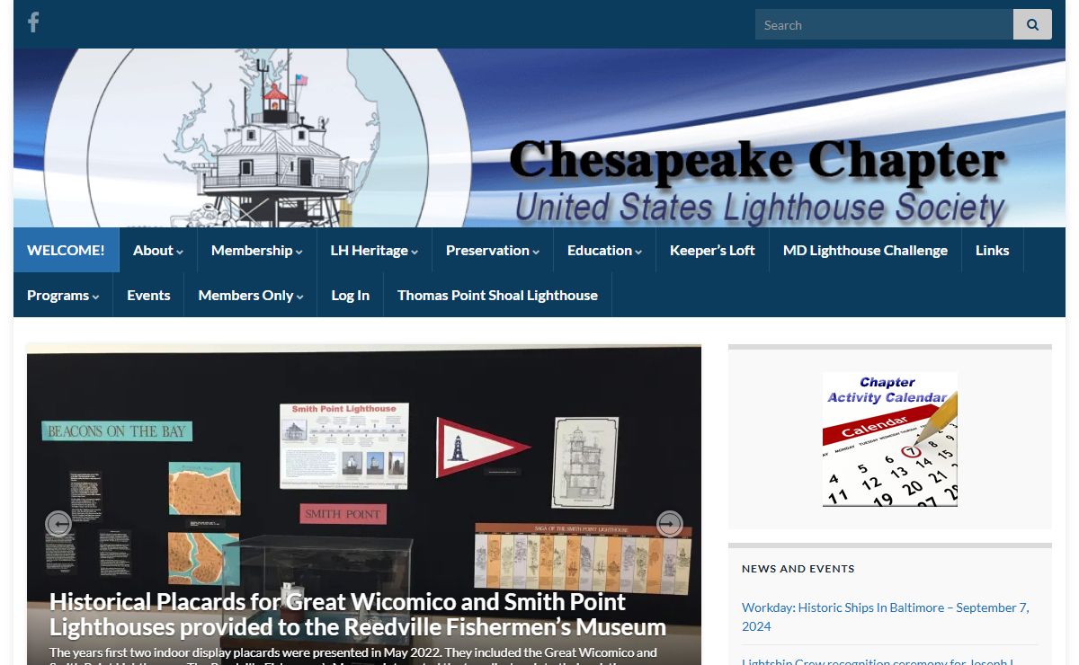 Chesapeake Chapter U.S.L.H.S. – Keeping the Lights Shining for the Chesapeake Bay area, particularly with regard to the lighthouses and lightships of Virginia, Maryland and Southern Delaware. Education, Preservation, Restoration.
