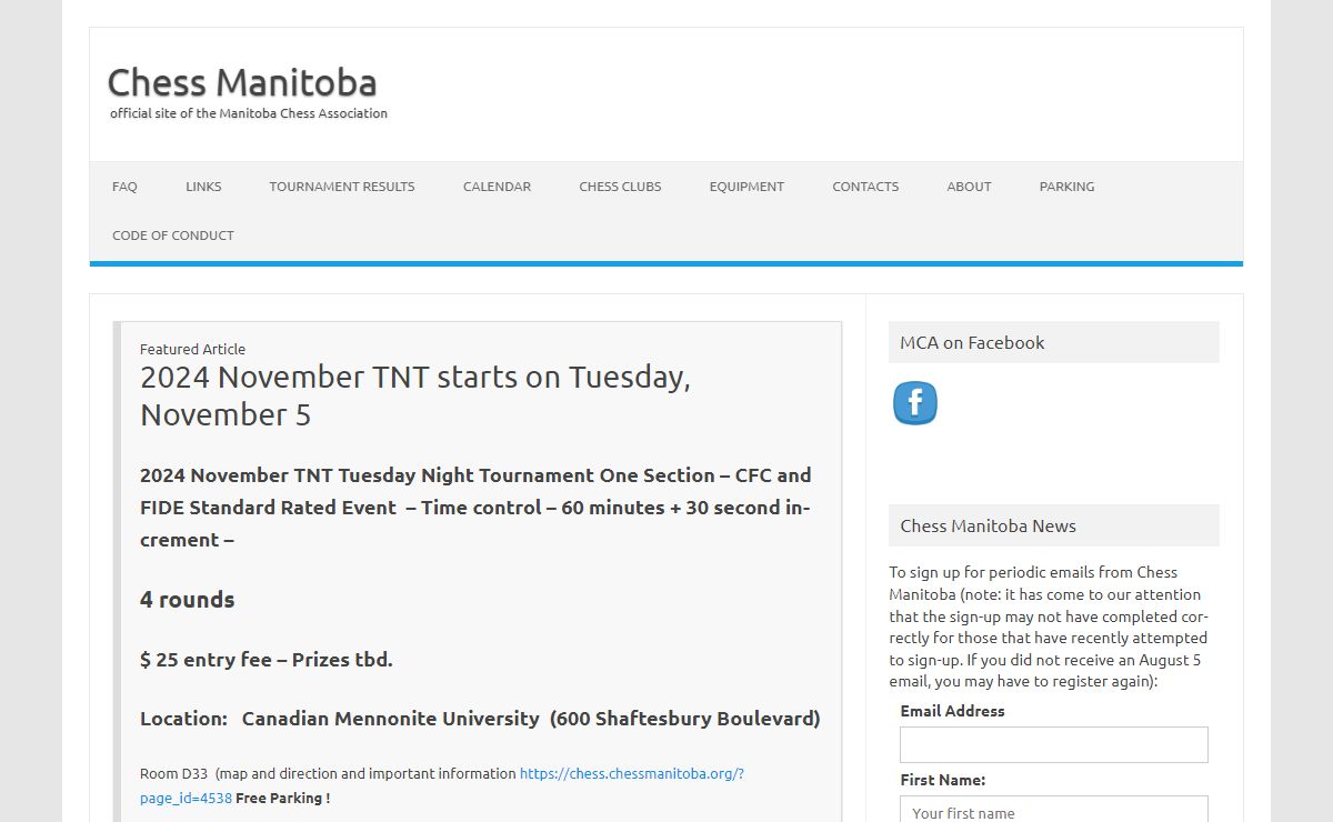 Chess Manitoba – official site of the Manitoba Chess Association