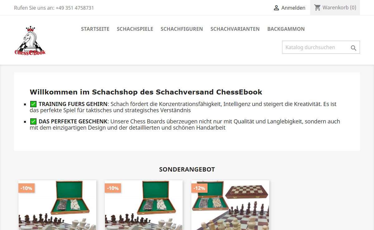 Willkommen im Schachversand Chessebook SchachShop