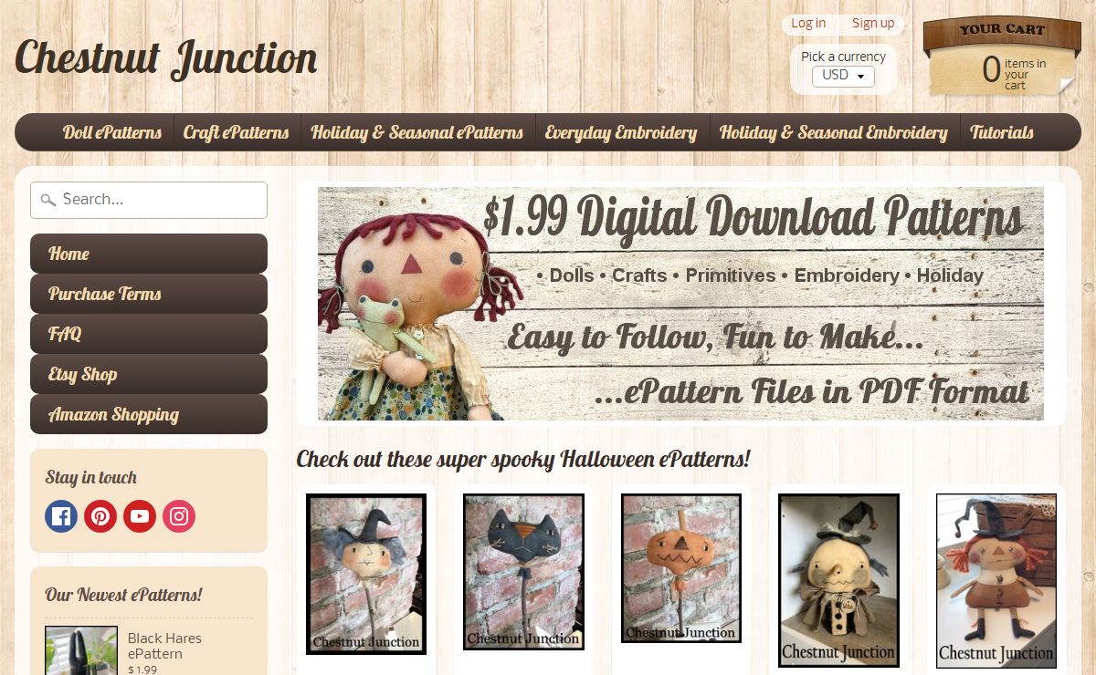 Chestnut Junction | Chestnut Junction Primitive Doll and Embroidery - Stitchery ePatterns