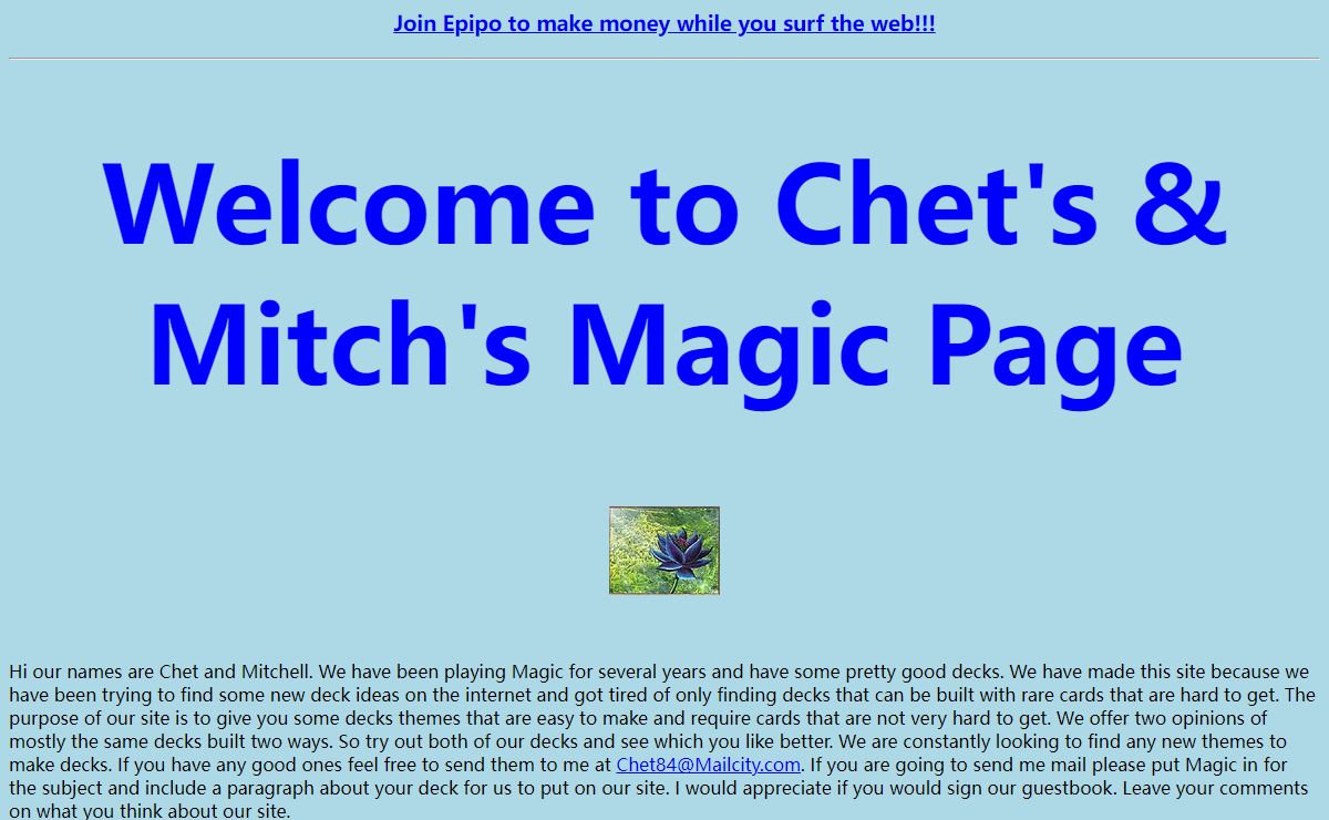 Chet's & Mitch's Magic: the Gathering Page