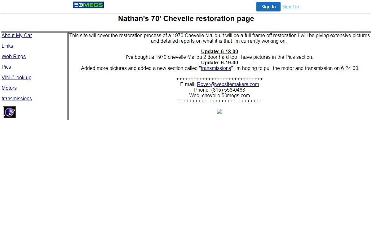Nathan's 70' Chevelle Page.