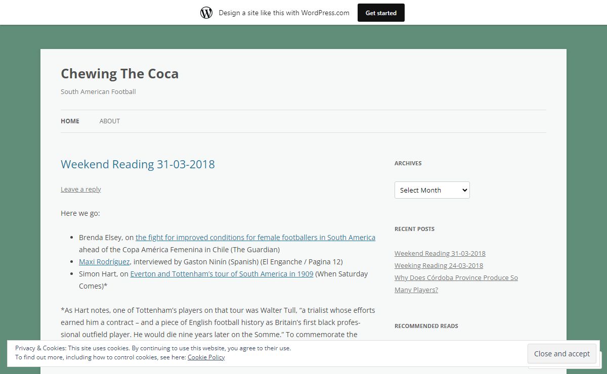 Chewing The Coca | South American Football