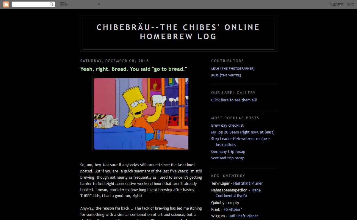 Chibebräu--the Chibes' online homebrew log