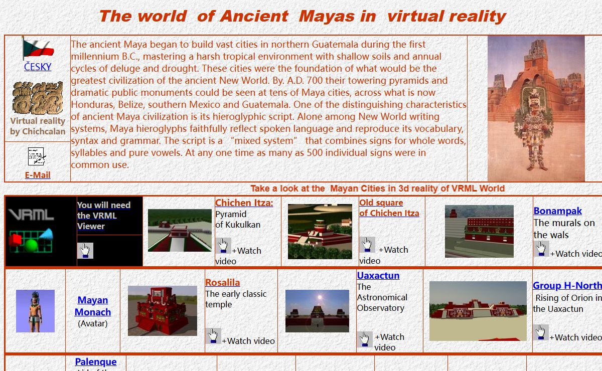 The Ancient Mayas in VRML reality