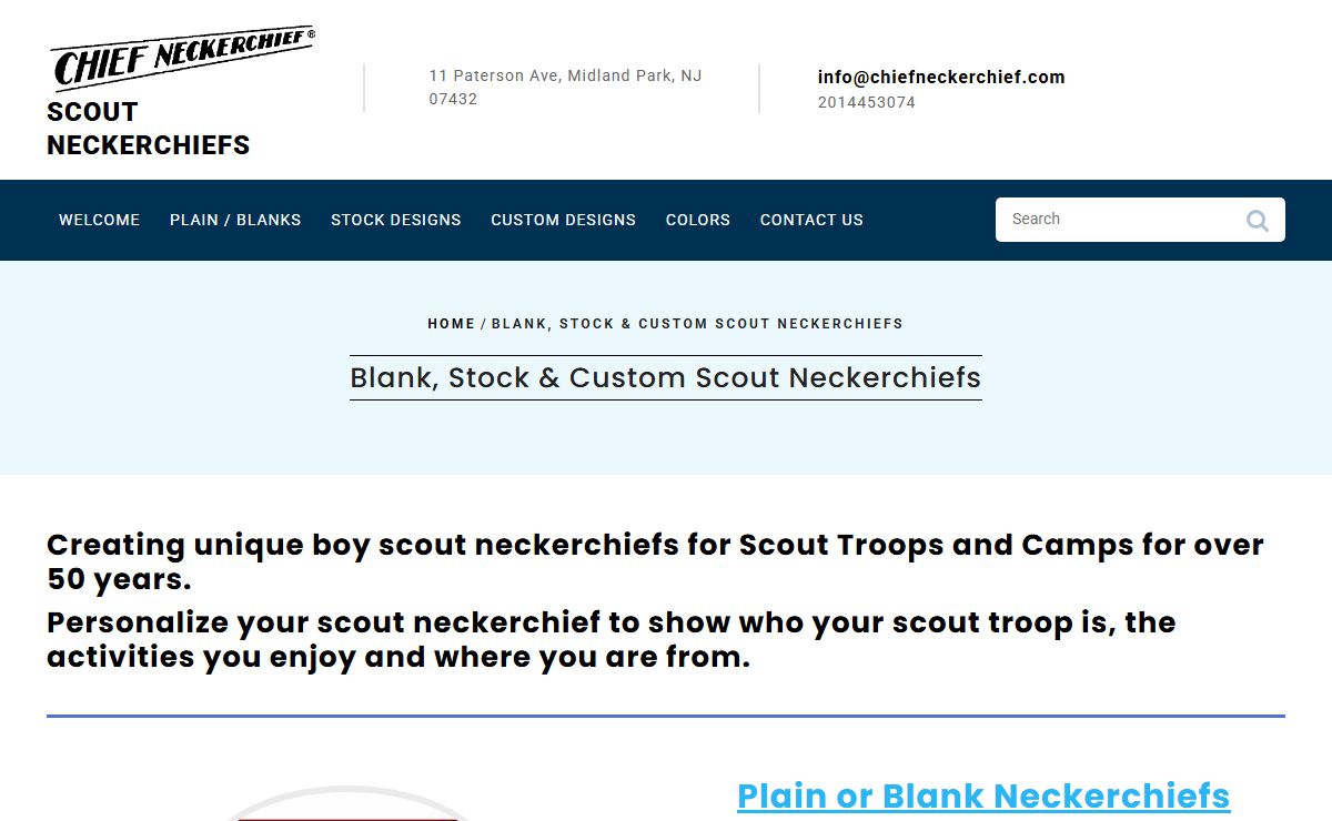 Blank, Stock & Custom Scout Neckerchiefs - Scout Neckerchiefs