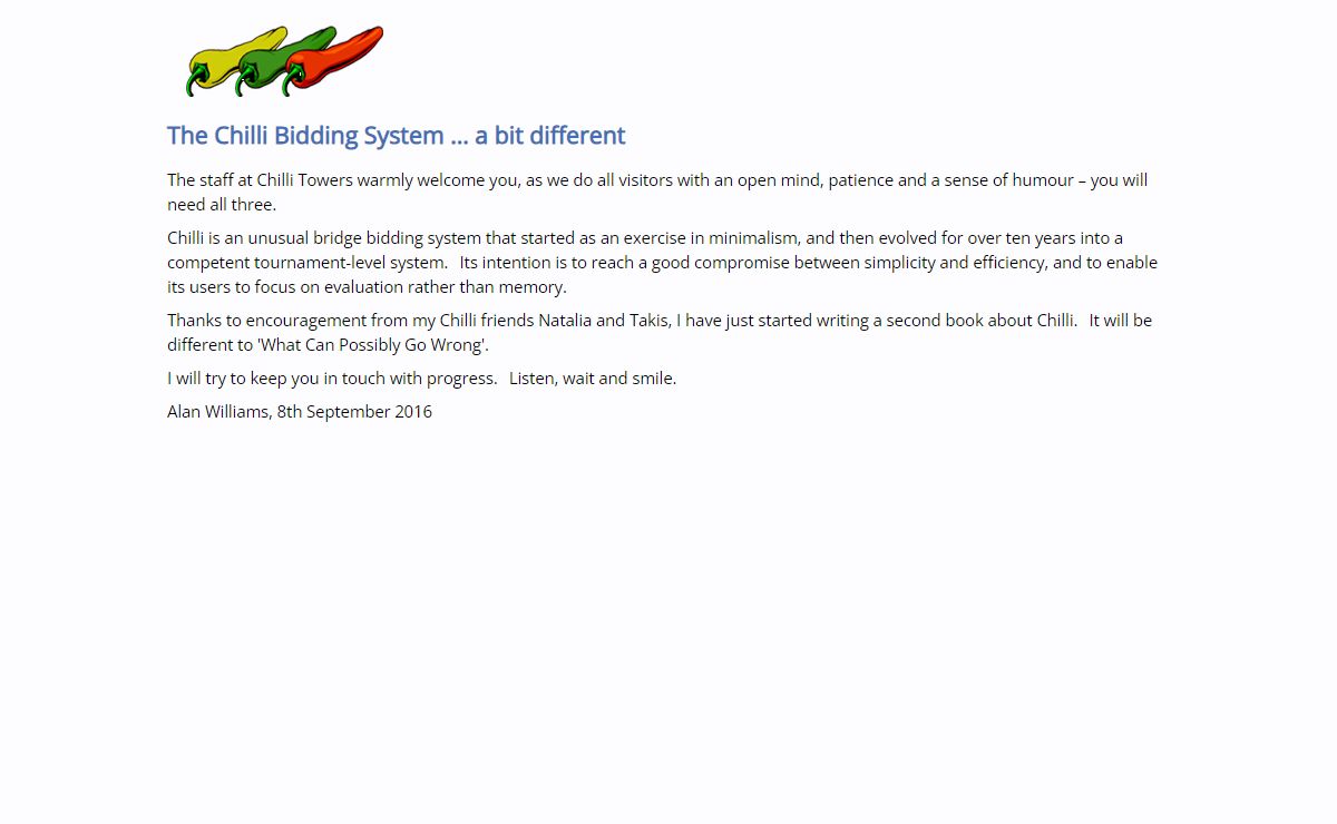 The Chilli Bidding System … a bit different