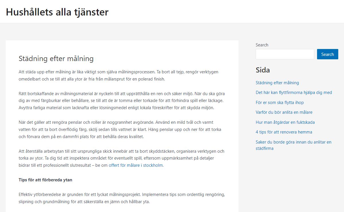 Hushållets alla tjänster