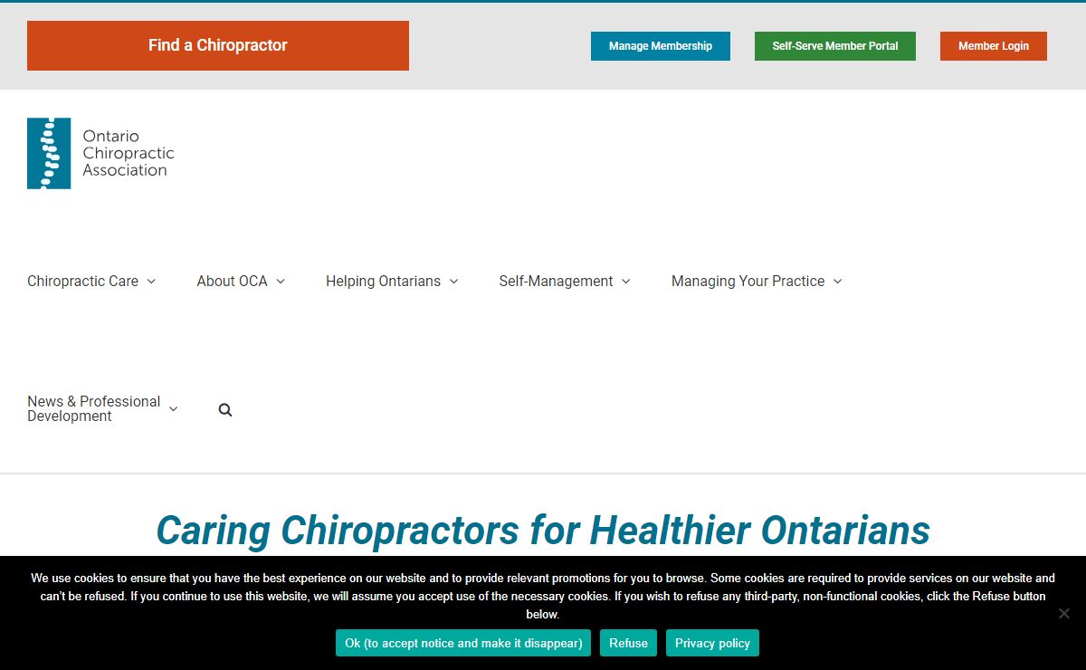 OCA – Caring Chiropractors for Healthier Ontarians