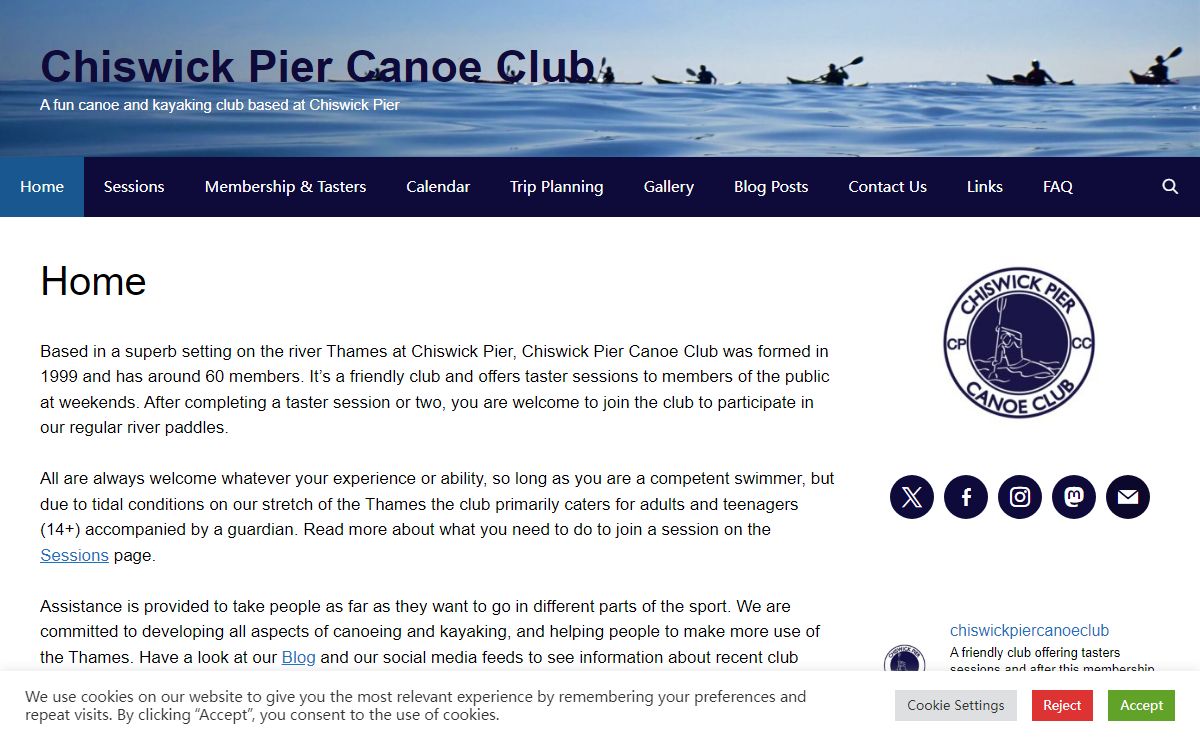 Chiswick Pier Canoe Club – A fun canoe and kayaking club based at Chiswick Pier