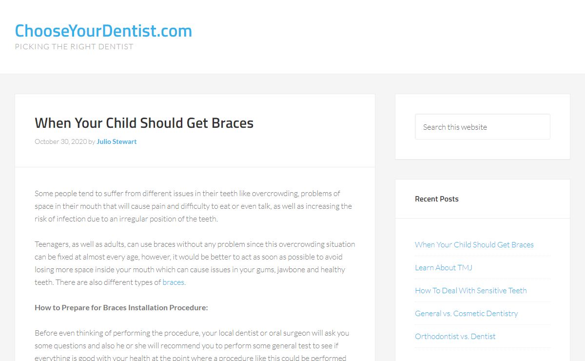 ChooseYourDentist.com – Picking The Right Dentist