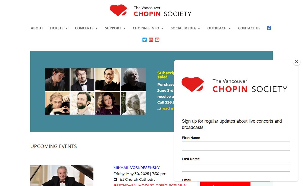 The Vancouver Chopin Society | Live classical music concerts in Vancouver area
