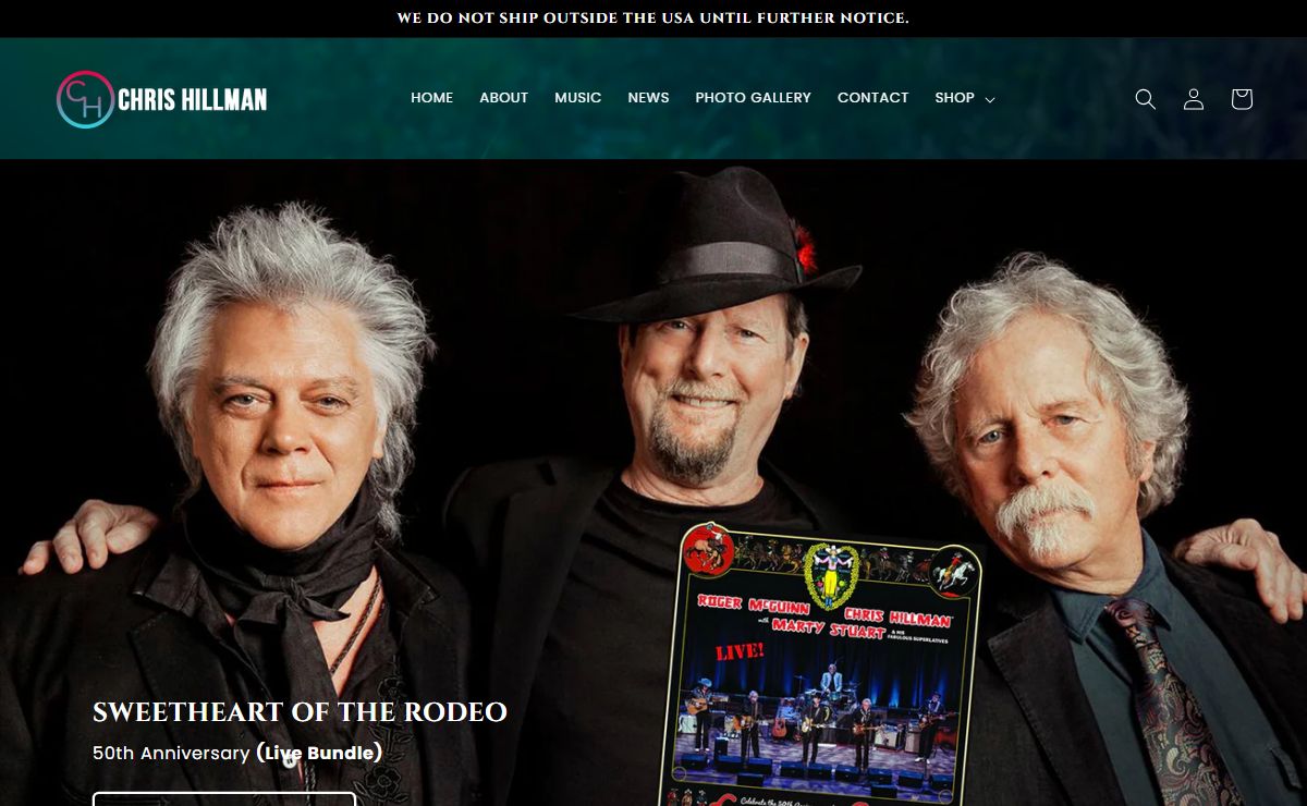 The Official Chris Hillman Website and Store – Chris Hillman ® DESERT ROSE BAND, ® CHRIS HILLMAN and ® FLYING BURRITO BROS are registered trademarks of Christopher Hillman.