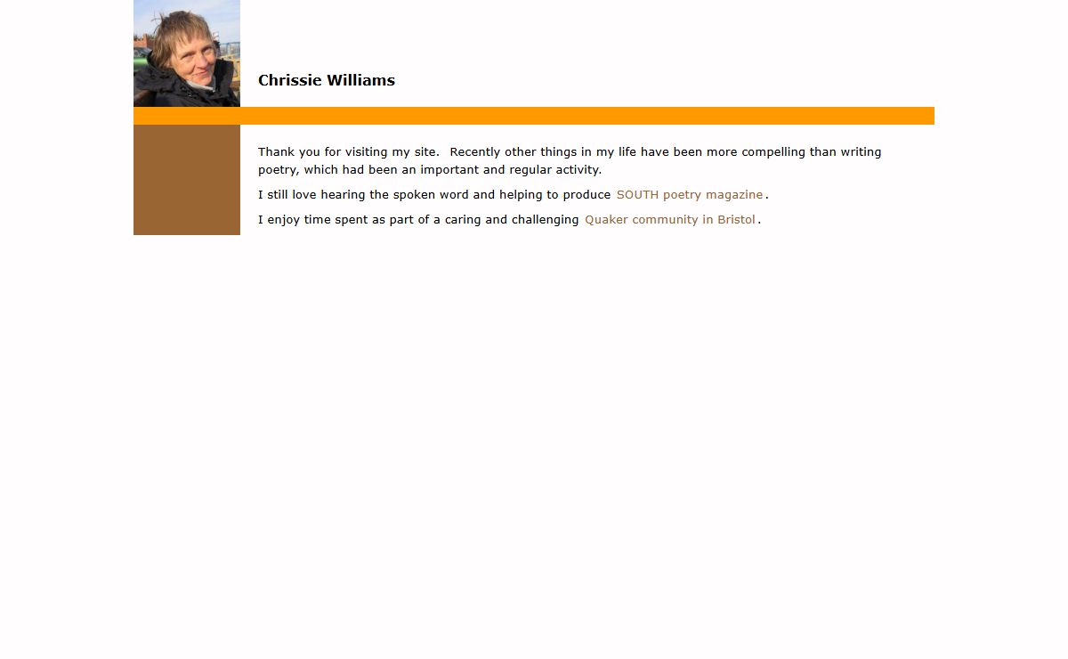 Chrissie Williams's personal website