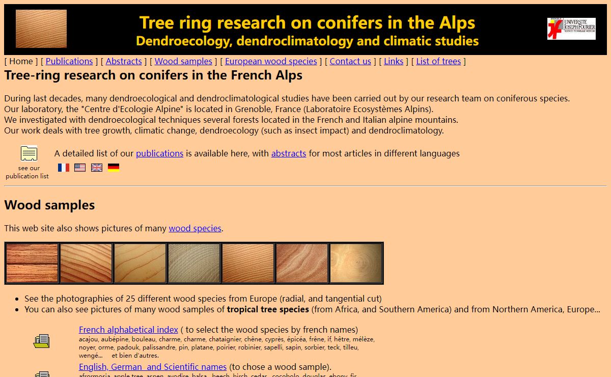 Tree ring research on conifers in the Alps (France and Italy). Dendroecology, climatic studies