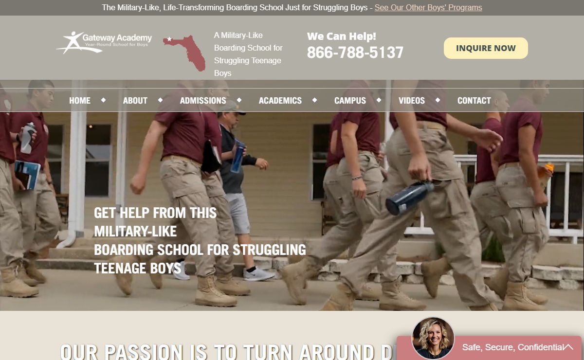 Military School for Troubled Teenage Boys - Gateway Academy FL