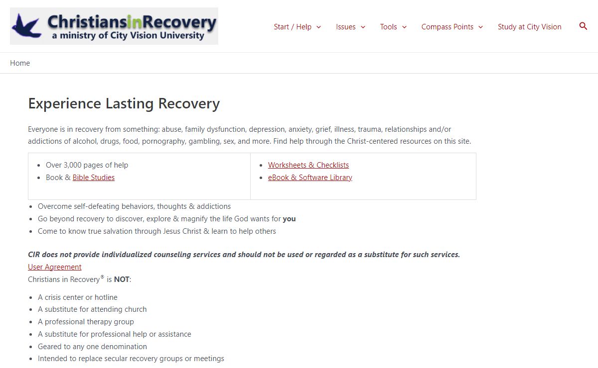 Experience Lasting Recovery - Christians in Recovery