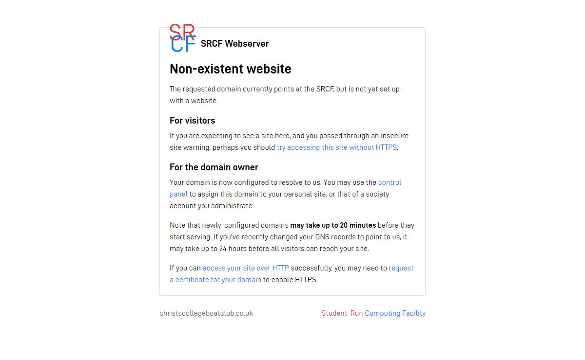 Non-existent website - Student-Run Computing Facility (SRCF)