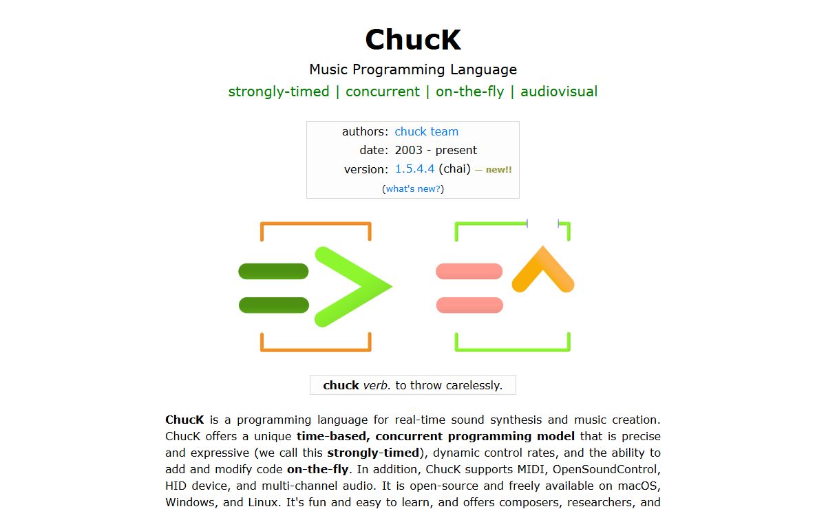 ChucK => A Strongly-Timed Music Programming Language