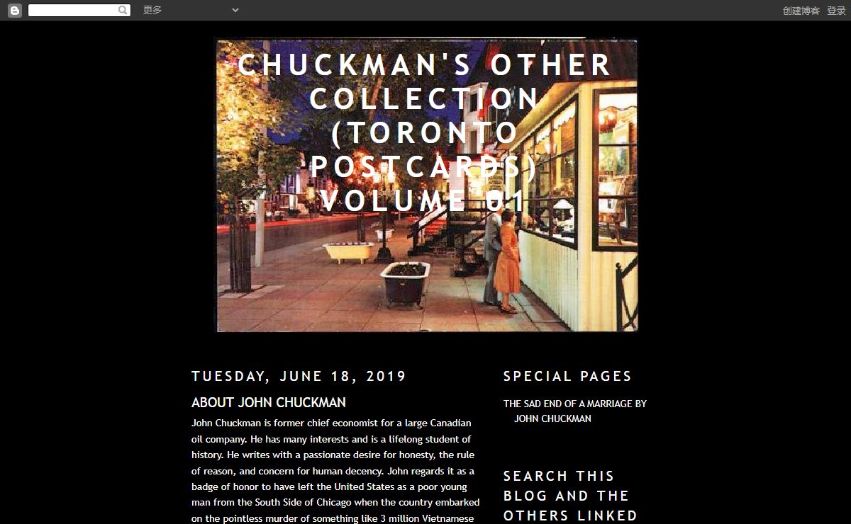 CHUCKMAN'S OTHER COLLECTION (TORONTO POSTCARDS) VOLUME 01