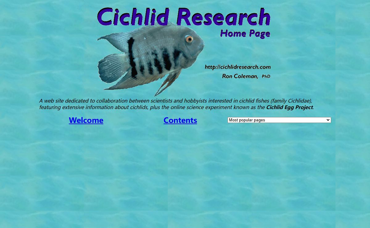 Cichlid Research Home Page