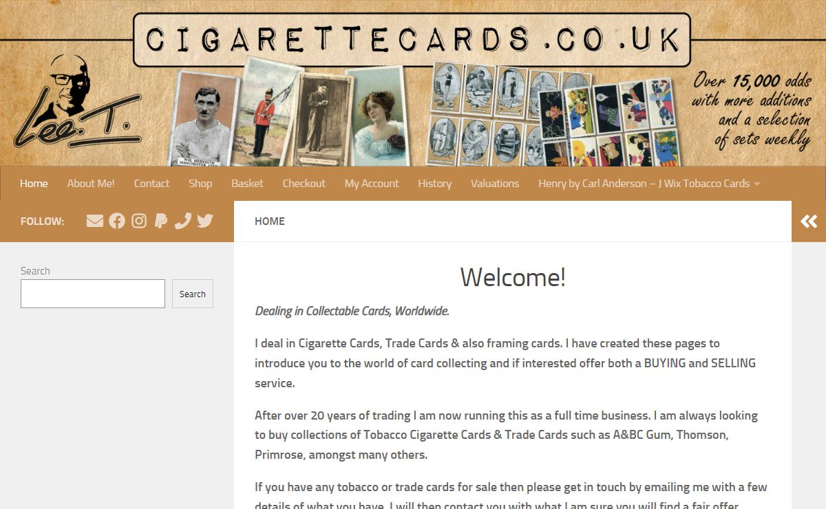 Cigarette Cards Bought Sold & Found – The card collecting home on the internet. Cigarette Cards, Trading Cards and other collectable cards