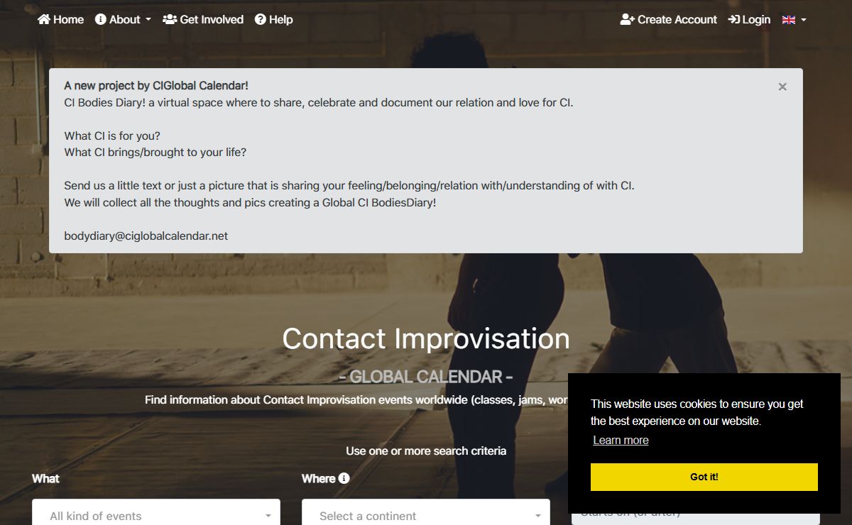 Contact Improvisation - Global Calendar