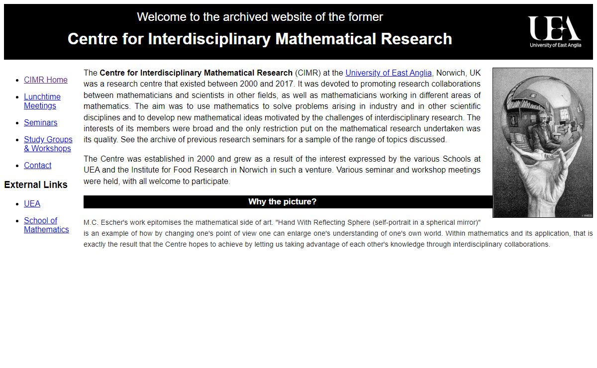 Centre for Interdisciplinary Mathematical Research (CIMR)