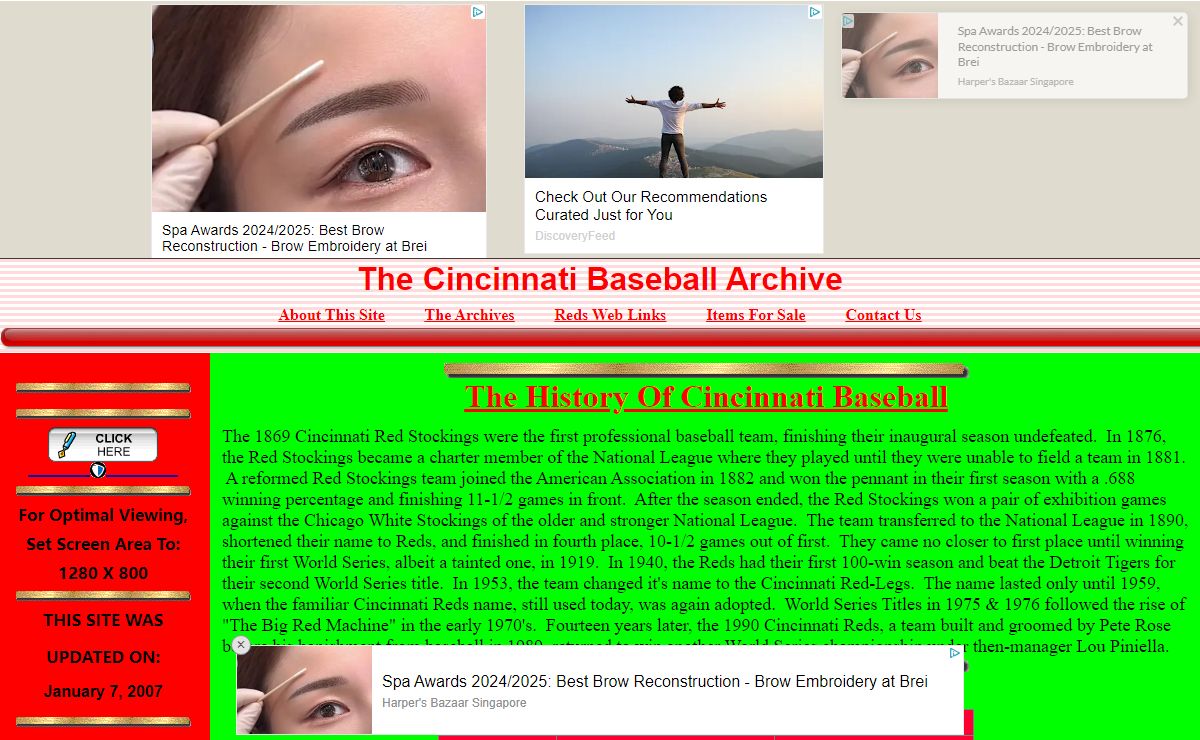 The Cincinnati Baseball Archive
