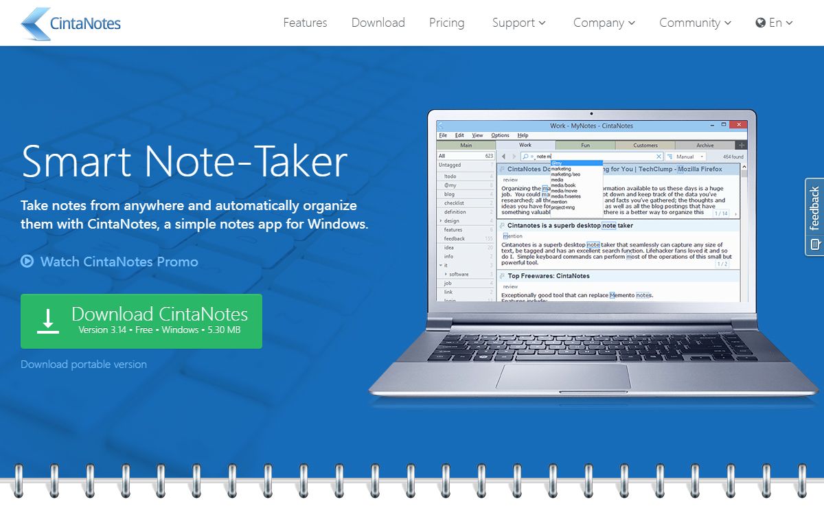 CintaNotes - A Note-Taking Application for Windows
