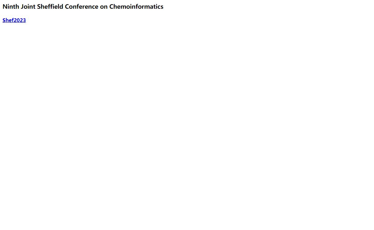 Ninth Joint Sheffield Conference on Chemoinformatics