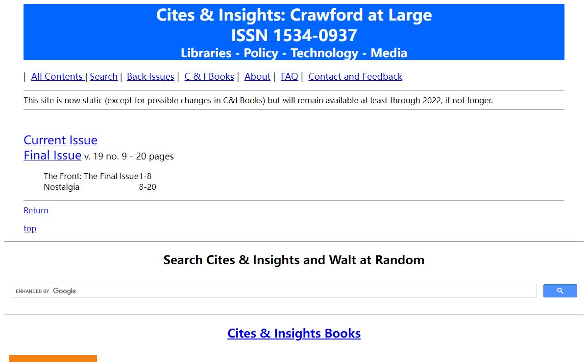 Cites & Insights: Crawford at Large