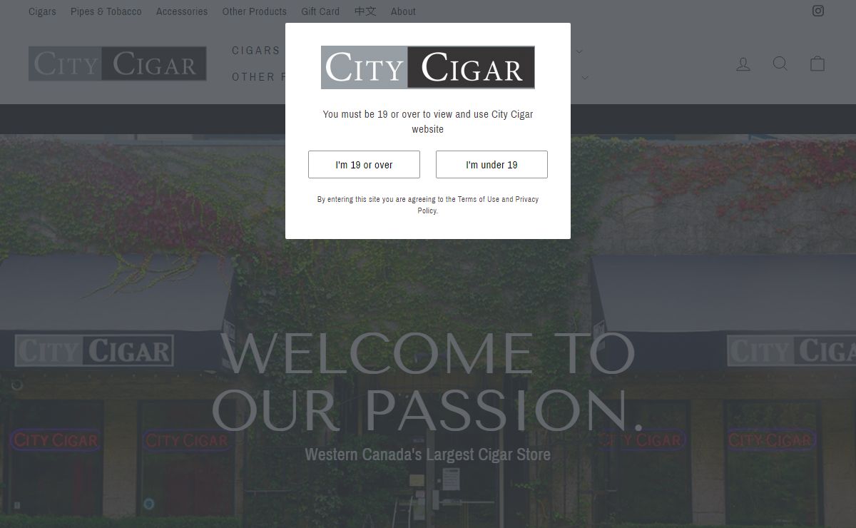 City Cigar Emporium in Vancouver BC Canada