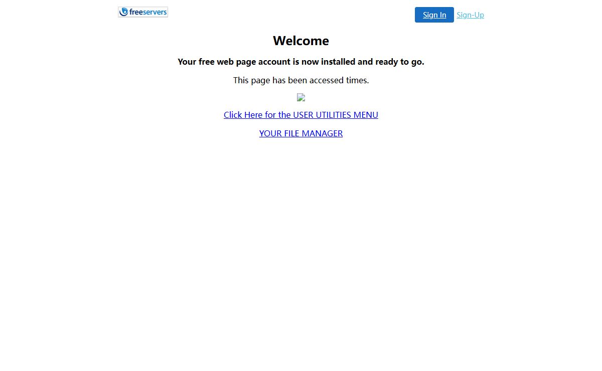 Welcome to FreeServers -- 12 MB Webspace