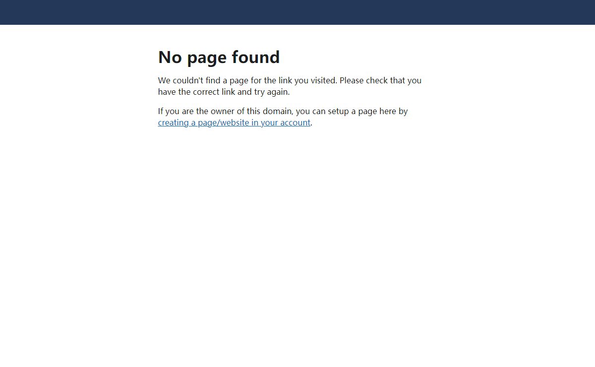 No page found