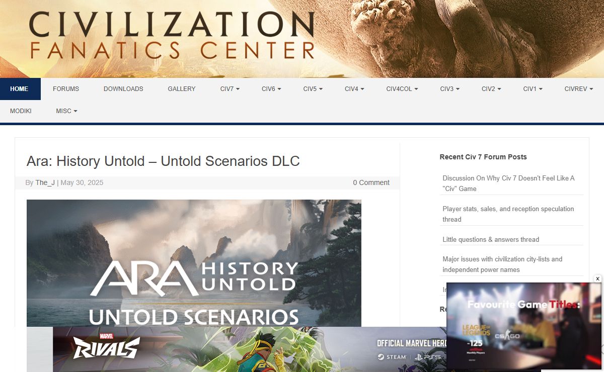 CivFanatics - The biggest fan site and community for Civilization fans.