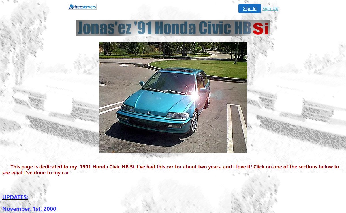 Jonas'ez '91 Honda Civic Si Page