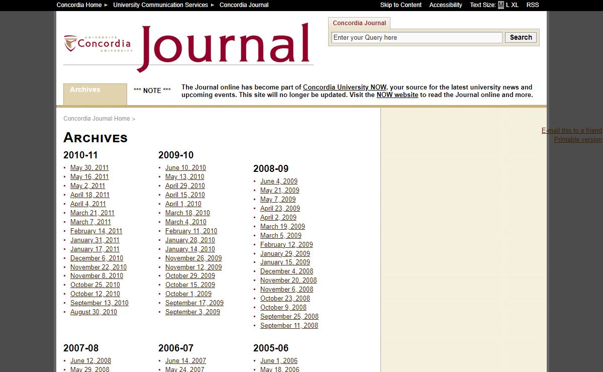Archives - Concordia Journal - Concordia University - Montreal, Quebec, Canada
