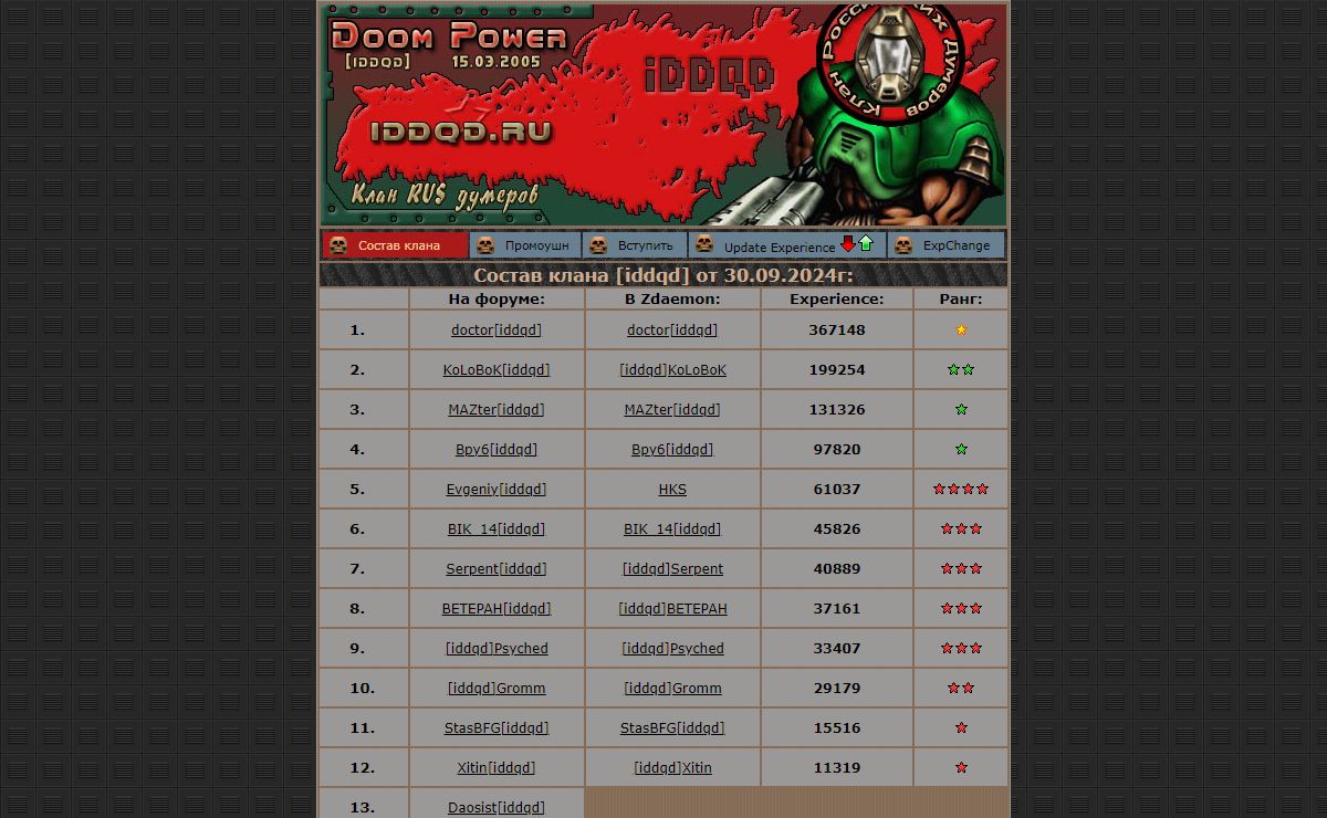 Doom/SkullTag/ZDaemon/Odamex клан думеров [iddqd]