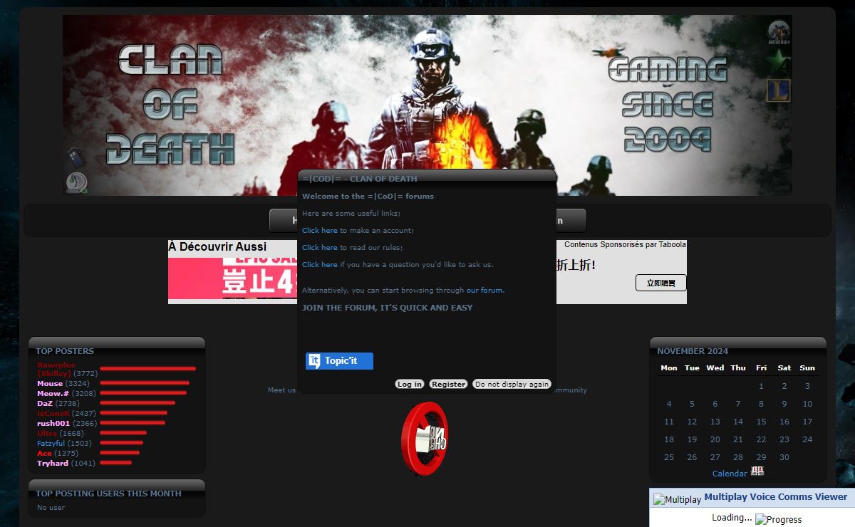 =|CoD|= Clan Forums - Home Page