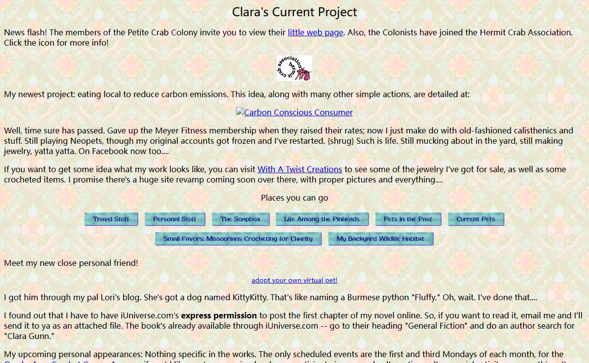 Clara's Current Project