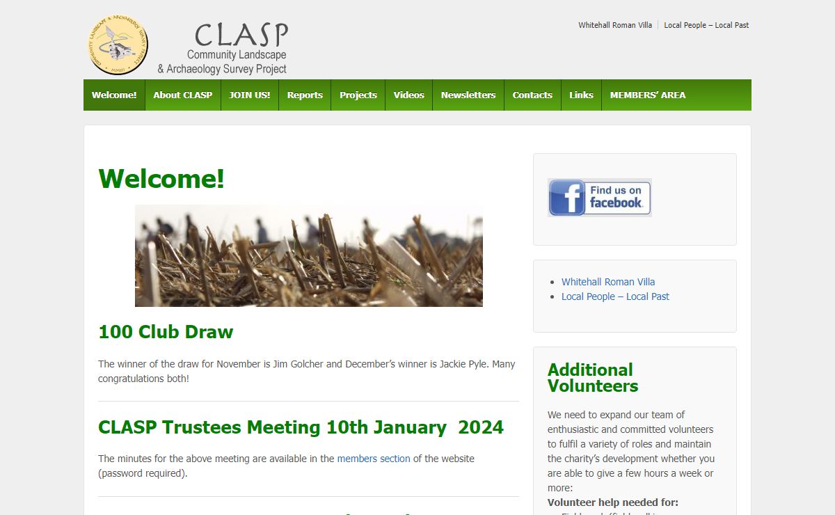CLASP | Community Landscape Archaeology Survey Project: charity no. 1111667