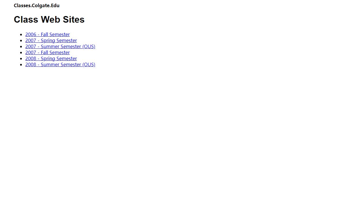 Class Web Sites