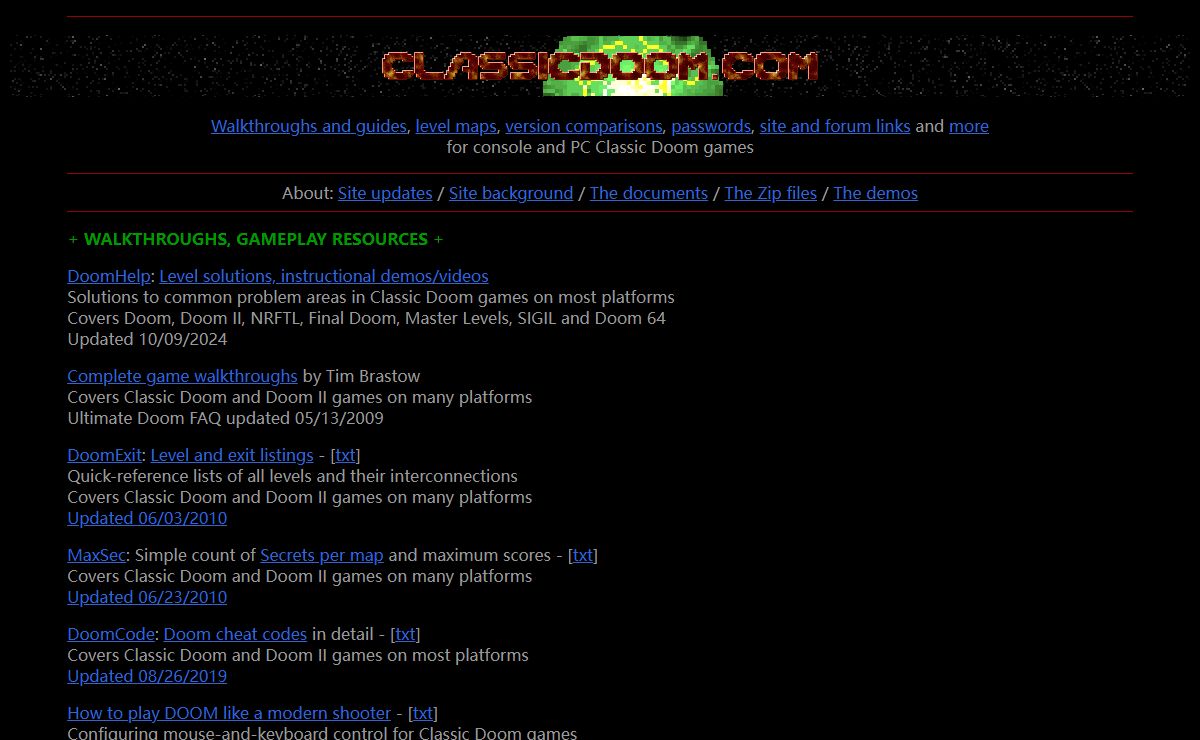 Classic DOOM . com: Support for console and PC Classic DOOM games