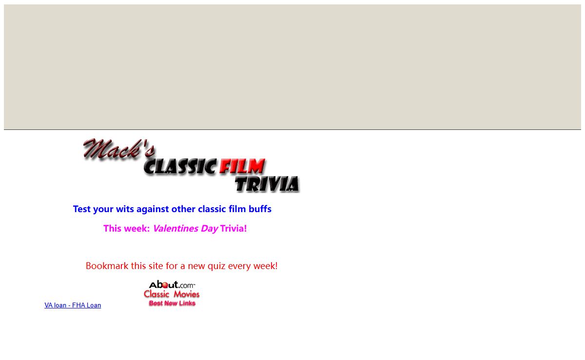 Mack's Classic Film Trivia