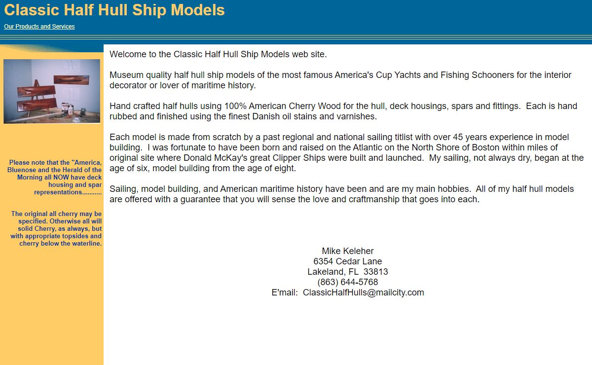 Classic Half Hull Ship Models