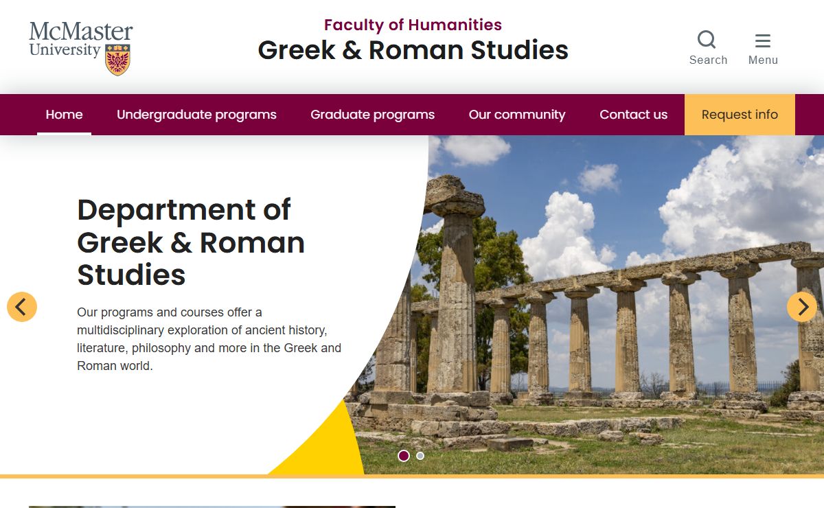 Department of Greek and Roman Studies | Faculty of Humanities | McMaster University
