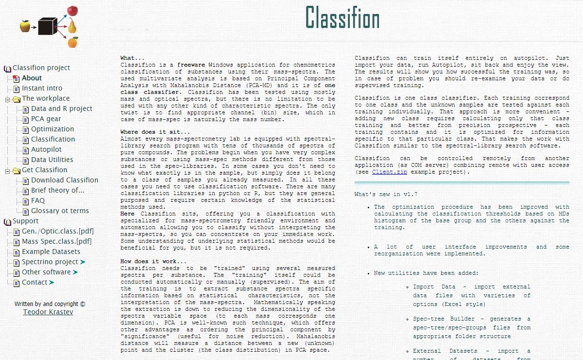 Classifion software