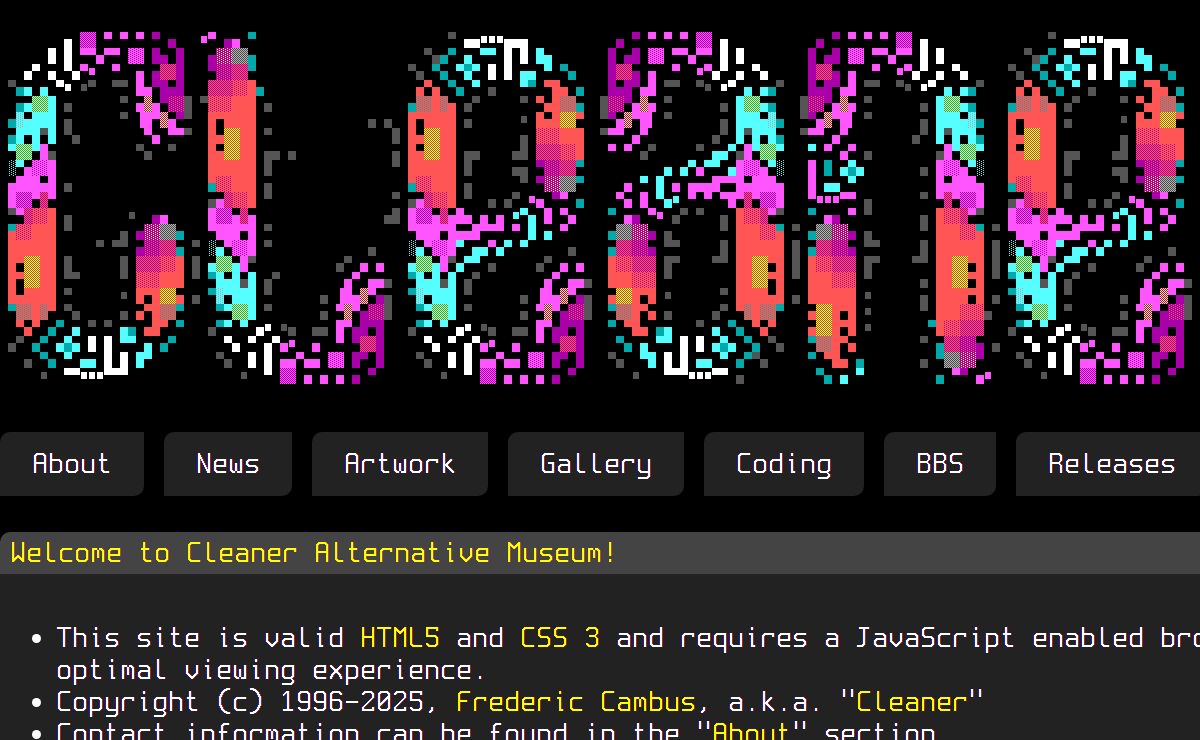 Cleaner Alternative Museum - ASCii / ANSi and Demoscene productions