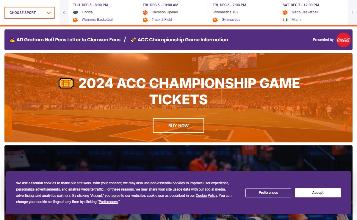 Clemson Tigers | Clemson University Athletics